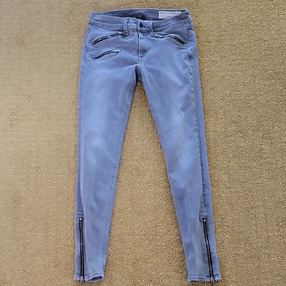 Rag & Bone Grey Zip Detail Skinny Jeans Women's Size 27